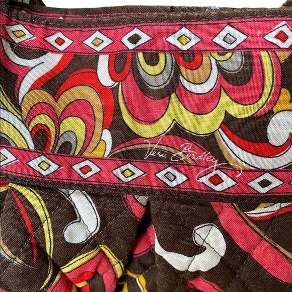 Vera Bradley Puccini Pattern Morgan Style Shoulder Bag Brown Pink Yellow White - Picture 5 of 14